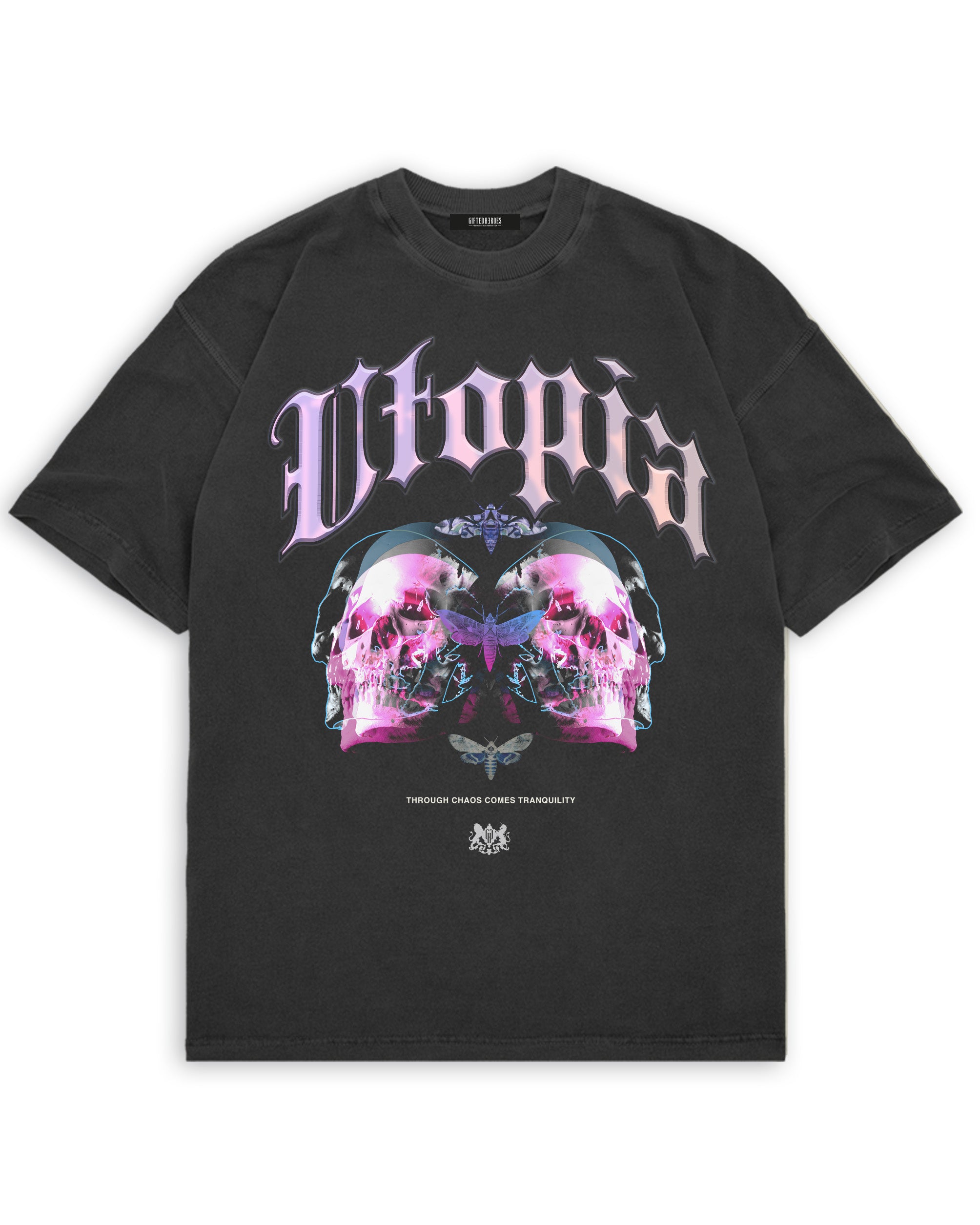 Utopia Skulls Tee - Washed Charcoal