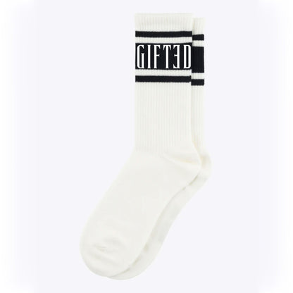 GIFTED STRIPE SOCKS White/Black - GiftedHeroes