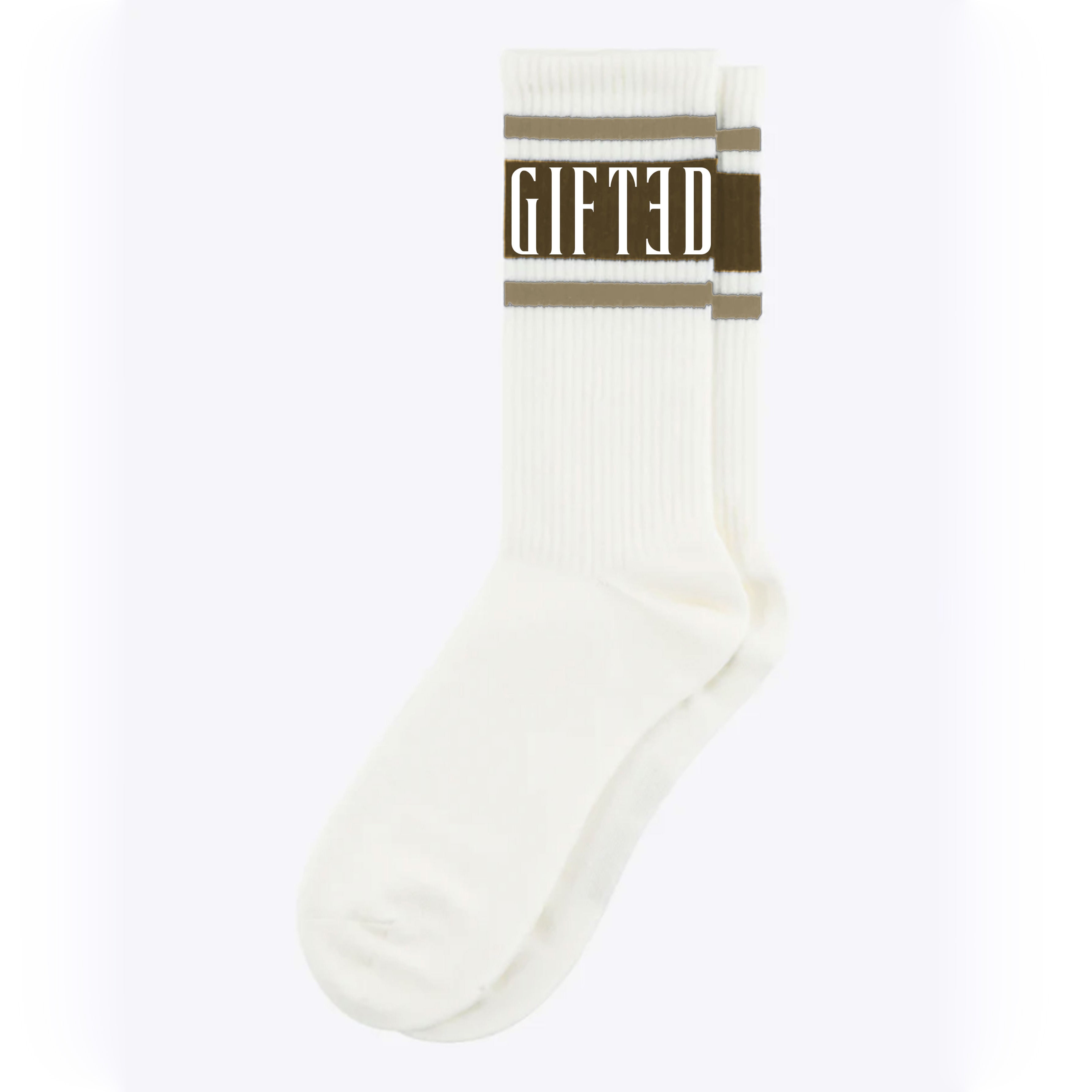 GIFTED STRIPE SOCKS White/Black - GiftedHeroes