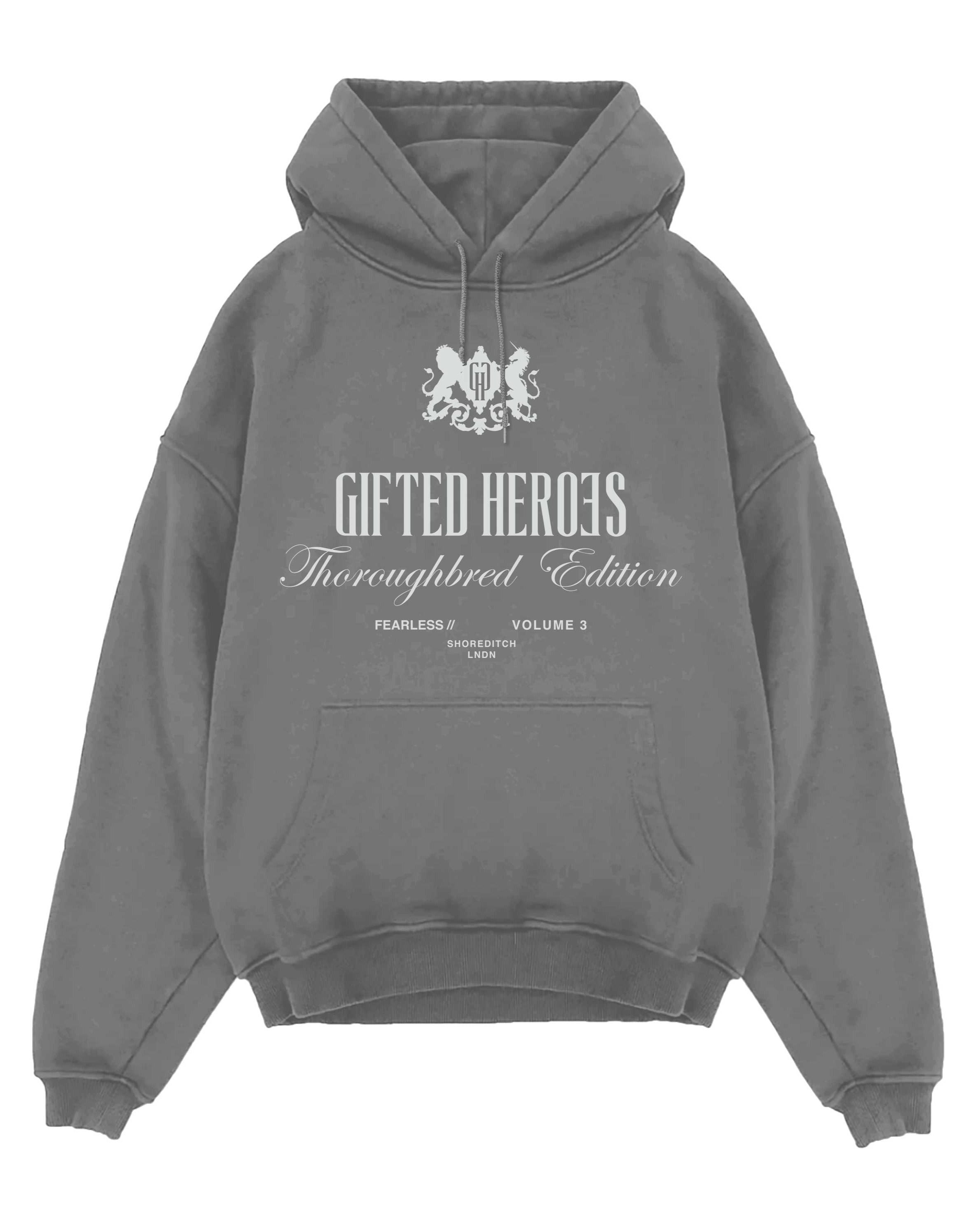 GH THOROUGHBRED HOODY - Charcoal - GiftedHeroes