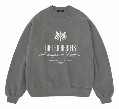 GH THOROUGHBRED CREW - Charcoal - GiftedHeroes