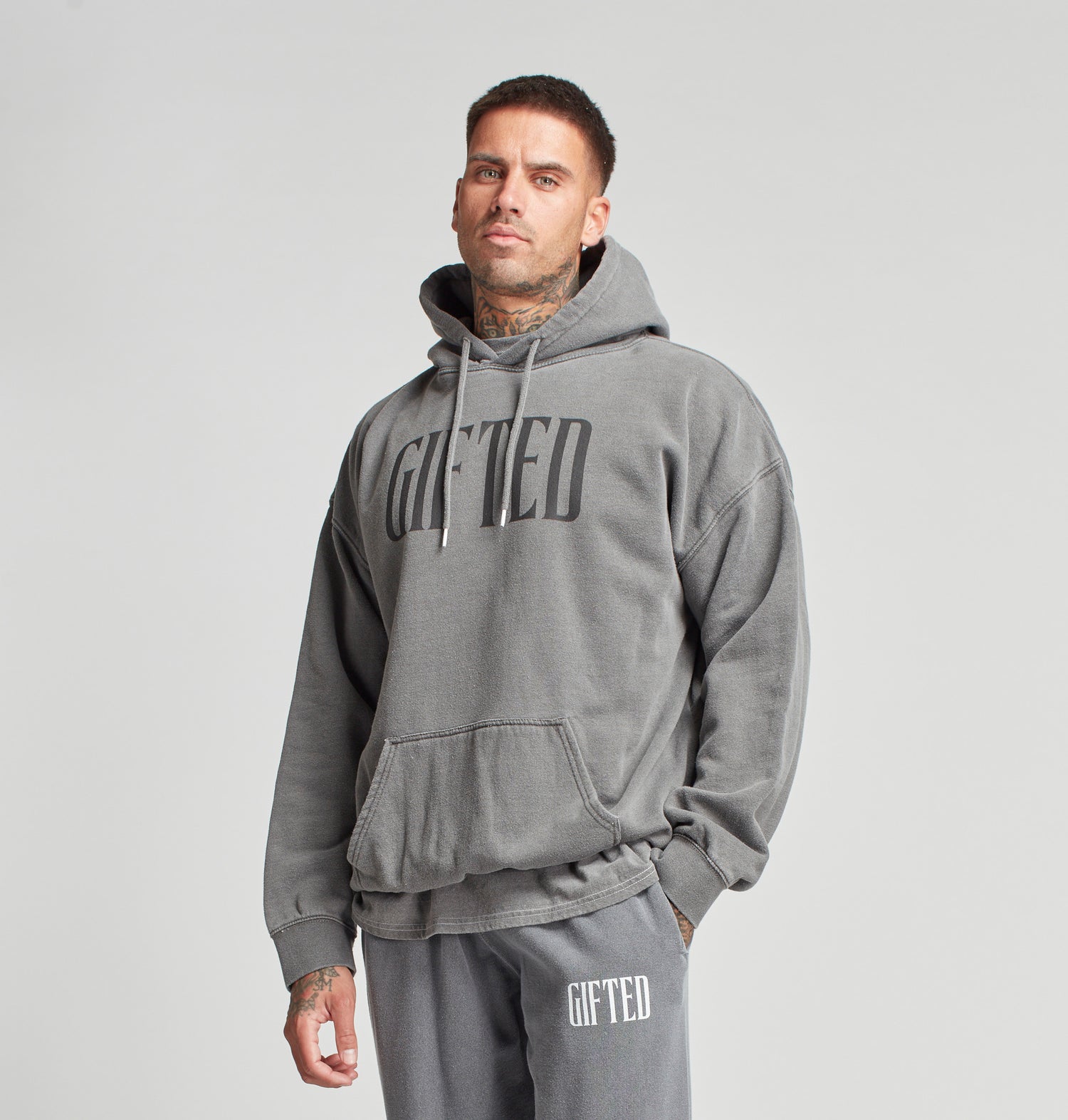 GH LOGO HOODY - charcoal - GiftedHeroes