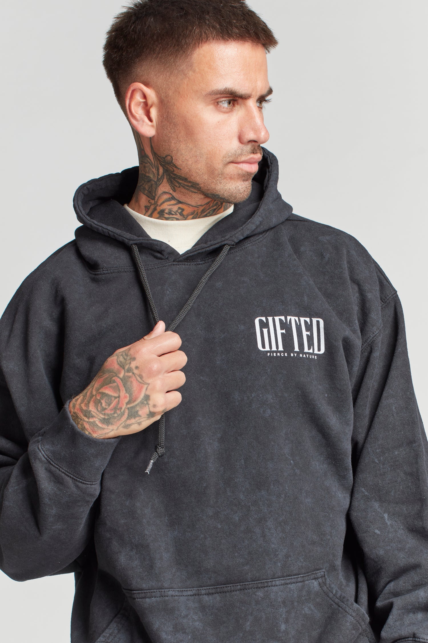 GH GIFTED ALWAYS HOODY - washed Black - GiftedHeroes