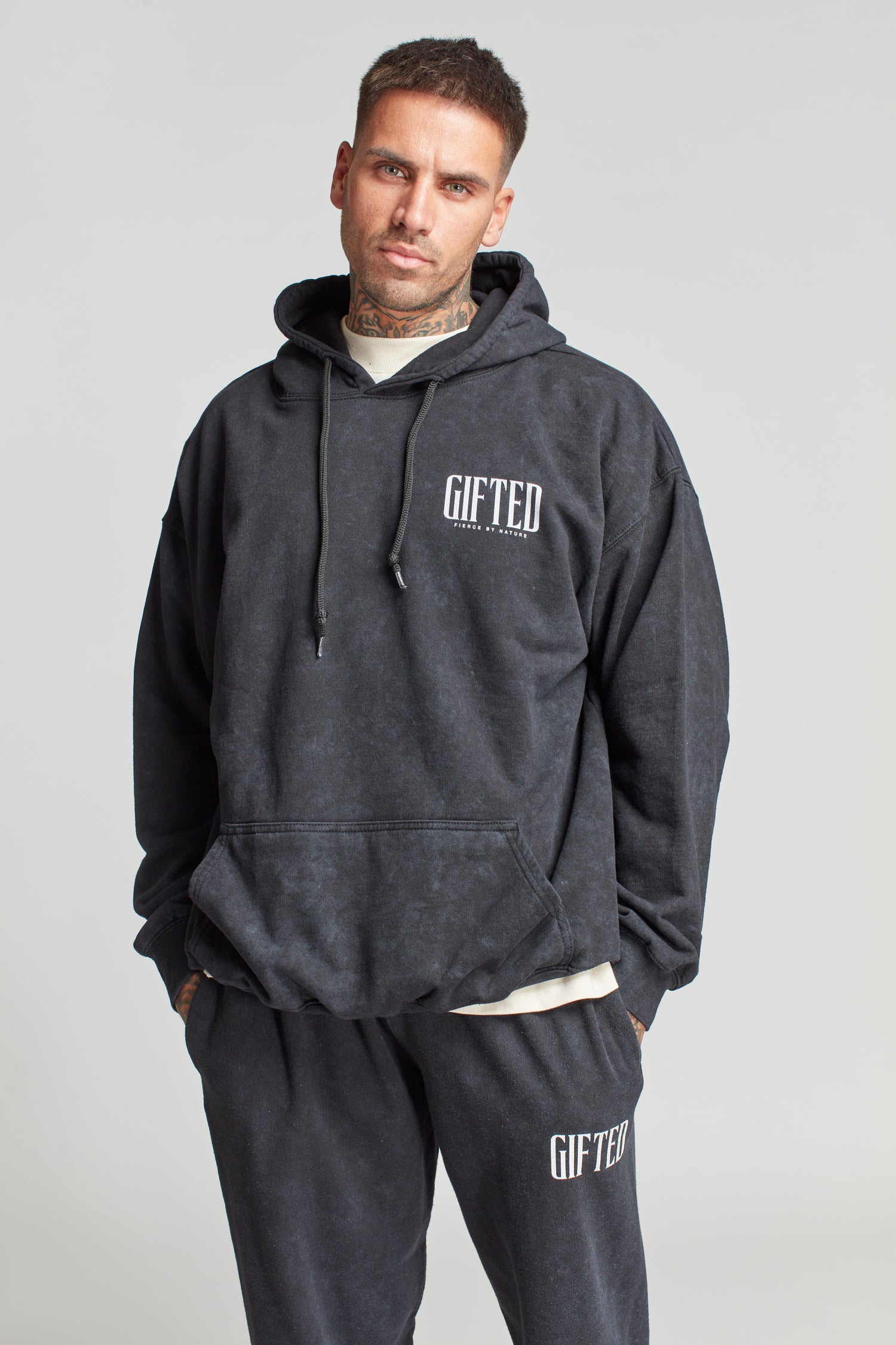 GH GIFTED ALWAYS HOODY - washed Black - GiftedHeroes